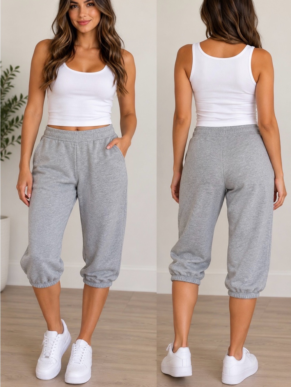 Xhilaration Gray Cropped Sweat Capri Pants